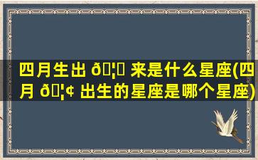四月生出 🦍 来是什么星座(四月 🦢 出生的星座是哪个星座)
